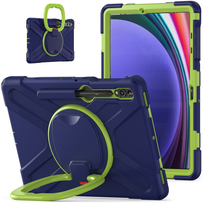 Samsung Galaxy Tab S9 FE Plu /S9 Plus/S8 Plus/S7 Plus/S7 FE Multifunktionsfodral med roterande stöd och handtag