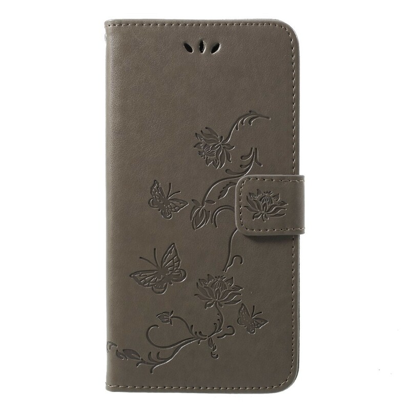 Fodral Huawei P20 Pro Fjärilar och blommor med rem
