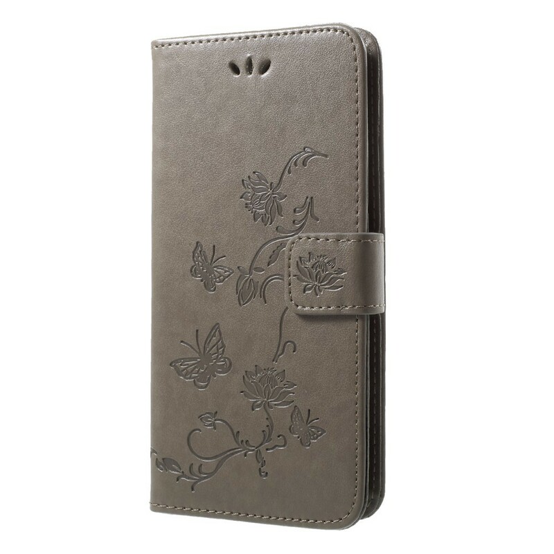 Fodral Huawei P20 Pro Fjärilar och blommor med rem