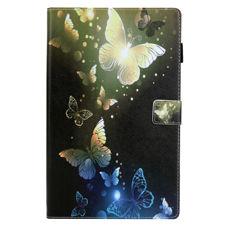 Samsung Galaxy Tab A9 Plus Fodral Guld Fjärilar