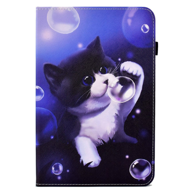 SSamsung Galaxy Tab A11 Plus / A9 Plus Fodral Bubblor och katt