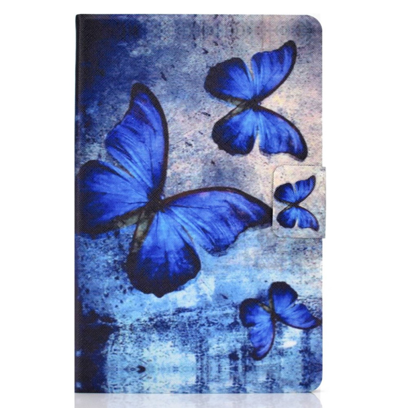 Samsung Galaxy Tab S8 / S7 Fodral Watercolour Blå Fjärilar