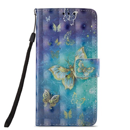 Fodral Huawei P20 Lite gyllene fjärilar 3D