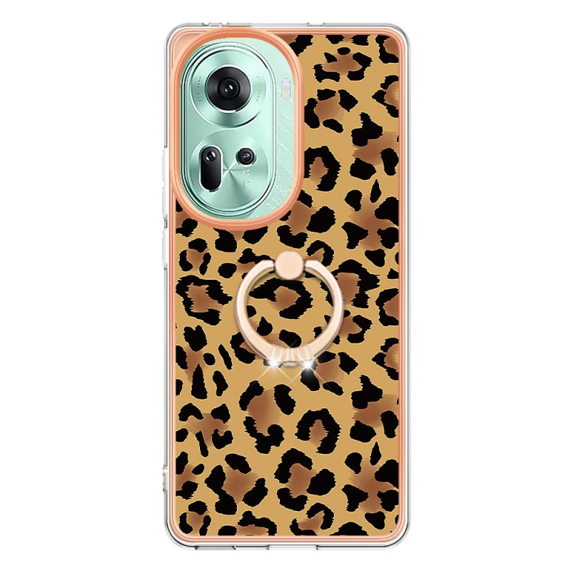 Oppo Reno 11 5G Fodral Leopard Print Ring Stöd