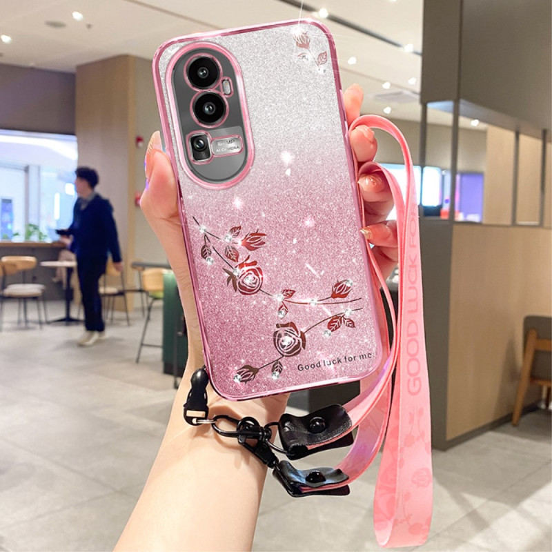 Oppo Reno 10 Pro Plus Strass och blommönster Fodral KADEM