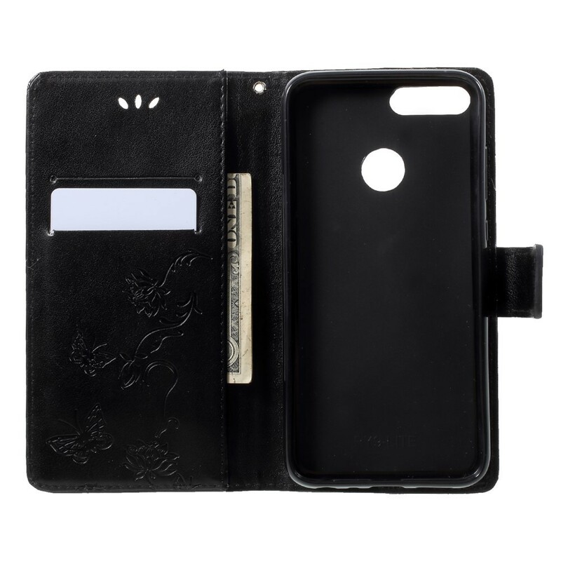Honor 9 Lite Fjärilar och blommor Rem Case Honor 9 Lite Fjärilar och blommor Rem Case