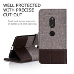 Sony Xperia XZ2 Muxma fodral med tyg- och lädereffekt Sony Xperia XZ2 Muxma fodral med tyg- och lädereffekt