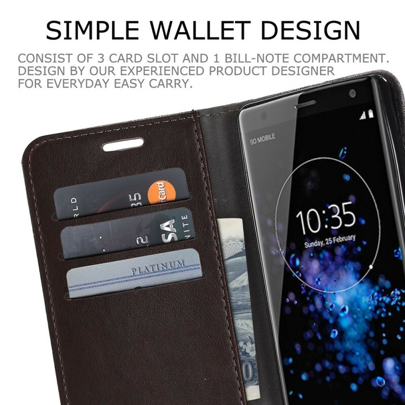 Sony Xperia XZ2 Muxma fodral med tyg- och lädereffekt Sony Xperia XZ2 Muxma fodral med tyg- och lädereffekt