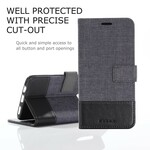 OnePlus 6 Muxma tyg- och läderfodral med lädereffekt