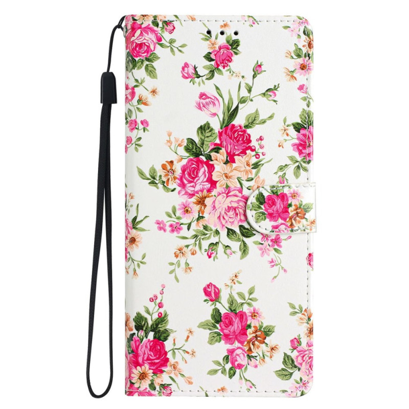 Fodral iPhone 16 Pro Max Röda blommor med nyckelband