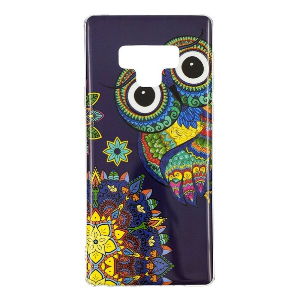 Samsung Galaxy Note 9 fodral Owl Mandala Fluorescent