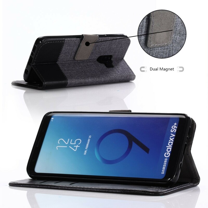 Samsung Galaxy S9 Plus fodral Muxma tyg- och lädereffekt