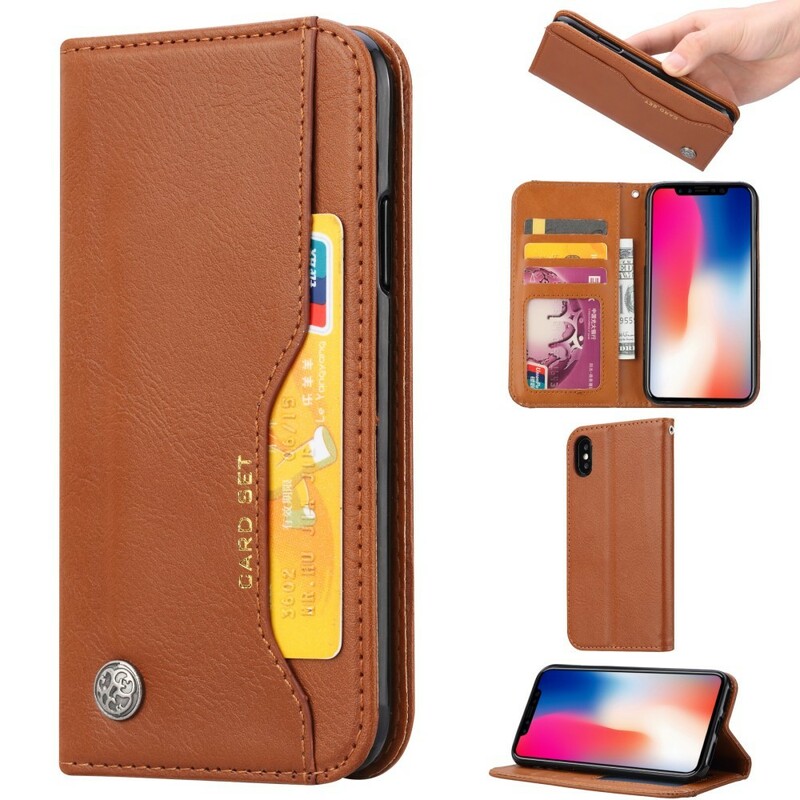 Flip Cover iPhone XS Max läderette kortfodral Flip Cover iPhone XS Max läderette kortfodral