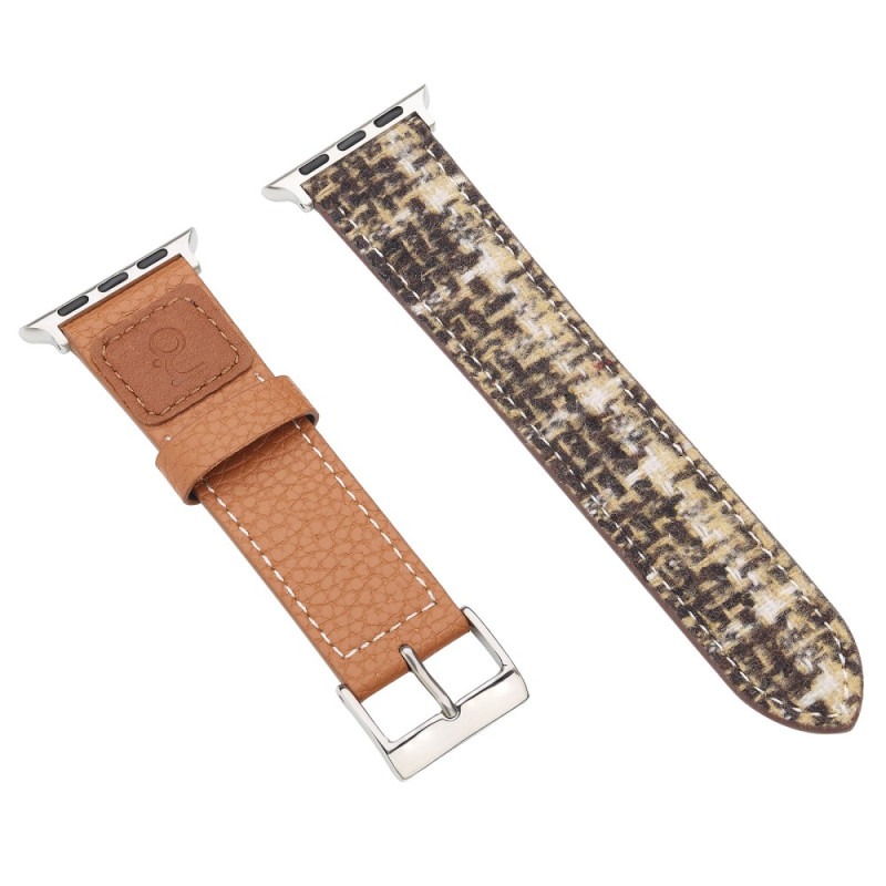 Apple Watch Band 46mm till 42mm / SE / Ultra 49mm Texturerad ull och konstläder