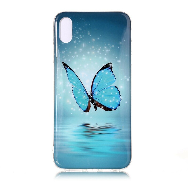 iPhone XS Max-fodral Butterfly Blue Fluorescent