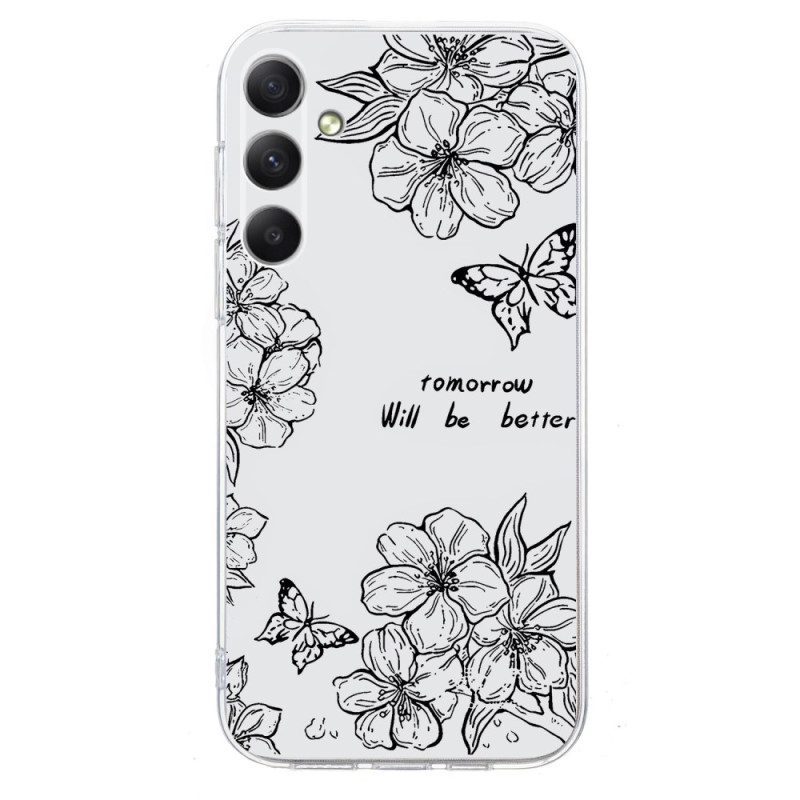 Samsung Galaxy A36 5G Fodral med fjärils- och blomdesign