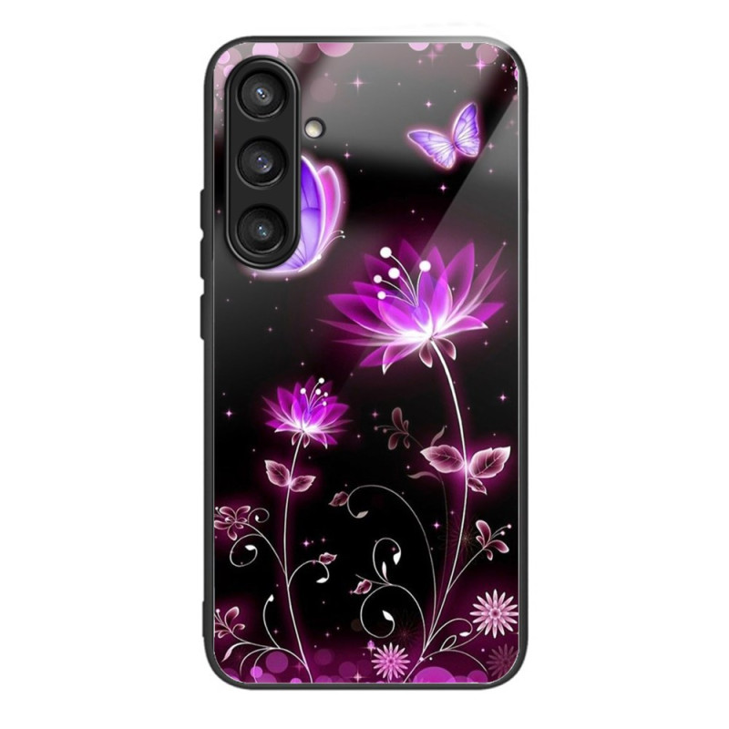 Samsung Galaxy S25 5G Fodral av härdat glas Blommor och fjärilar