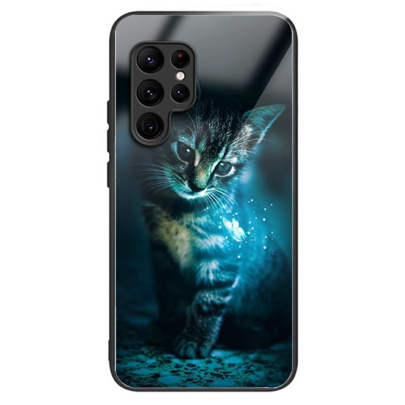 Samsung Galaxy S25 Ultra 5G Fodral av härdat glas Katt