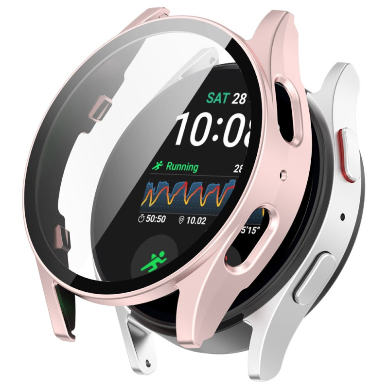 Samsung Galaxy Watch7 40mm matt plastfodral med skyddsfilm av härdat glas