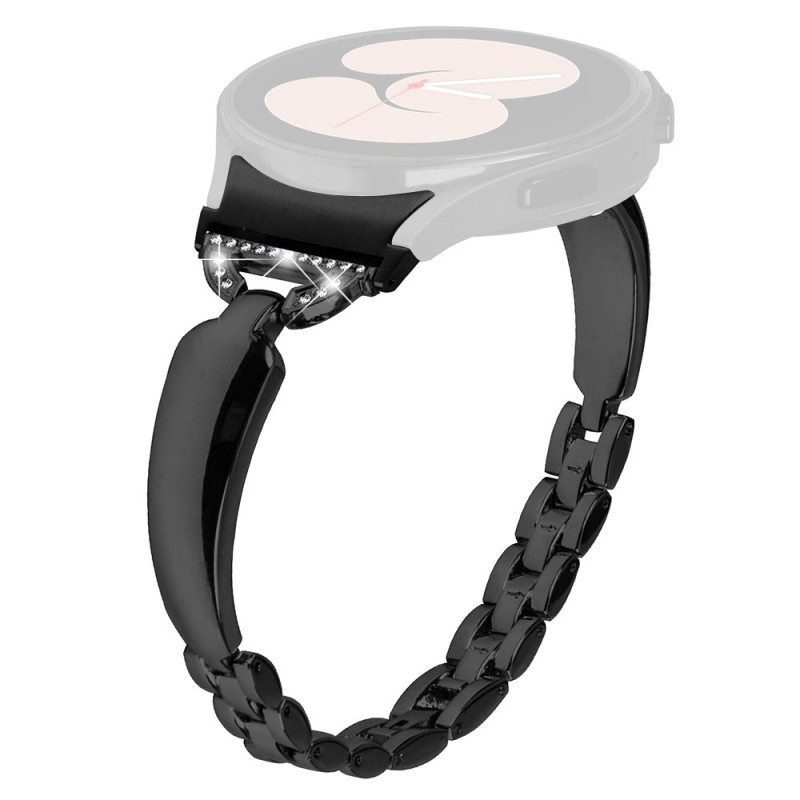 Samsung Galaxy Watch6/5/4 Armband / Classic Connector Svart och Strass