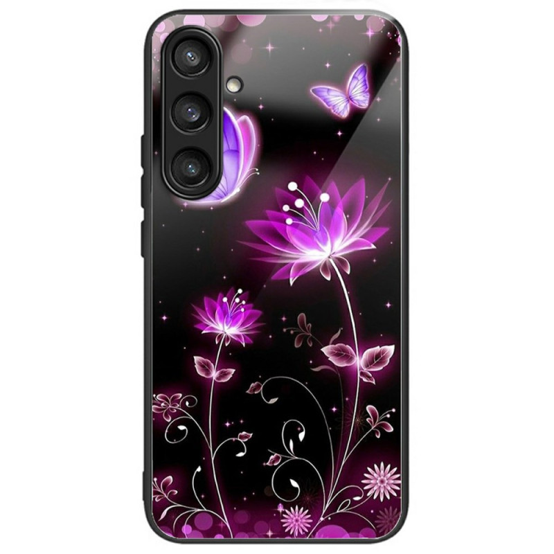 Samsung Galaxy A26 5G Fodral av härdat glas Blommor och fjärilar