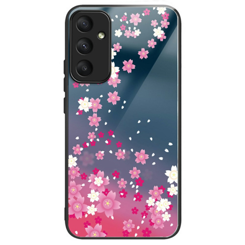 Samsung Galaxy A26 5G Fodral av härdat glas Rosa blommönster