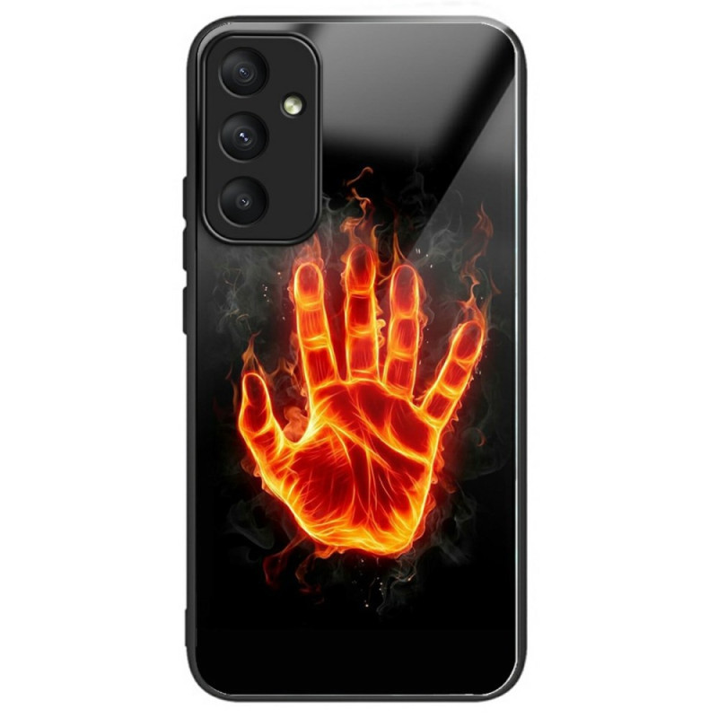 Samsung Galaxy A36 5G Fodral Härdat glas Flammande hand