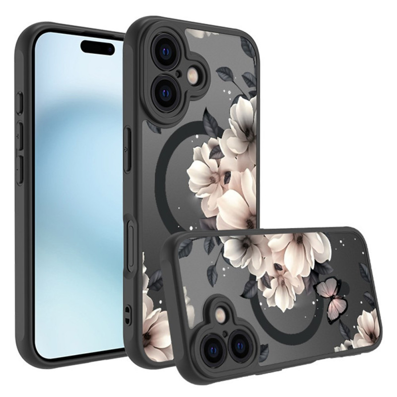 Fodral iPhone 16 Fjärils- och blomsterdesign