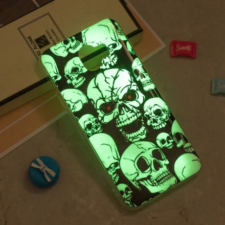Samsung Galaxy J6 Försiktighet Skulls Fluorescent Case