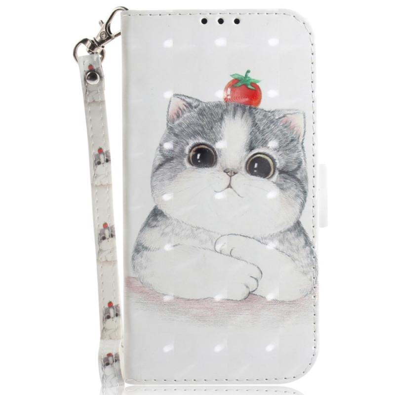 Honor X8c 4G Fodral med katt- och jordgubbsrem