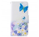 Samsung Galaxy S10 fodral med målade fjärilar och blommor