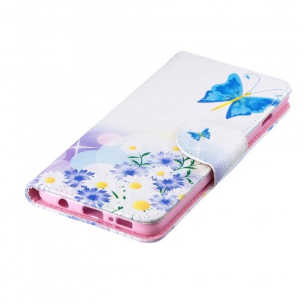 Samsung Galaxy S10 fodral med målade fjärilar och blommor