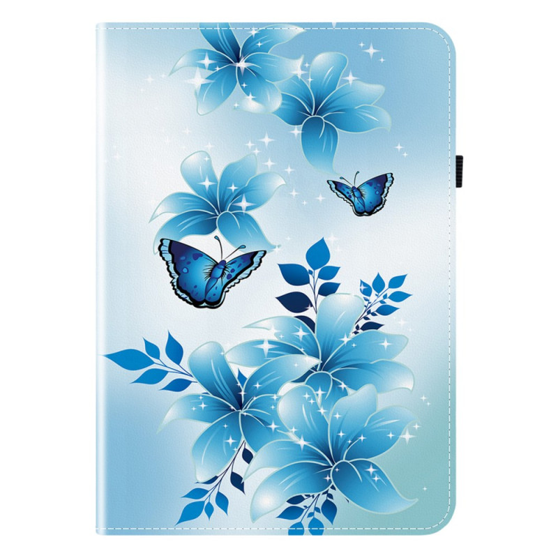 Samsung Galaxy Tab S10 Plus / S9 FE Plus / S9 Plus Fodral Blå Butterfly Design