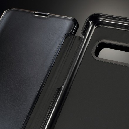 Visa skydd Samsung Galaxy S10 Plus Mirror och Simiii Läder
