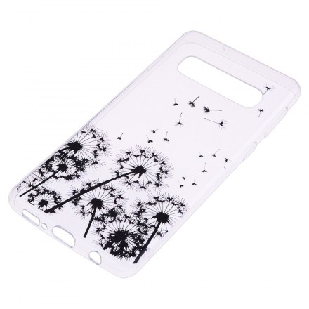 Samsung Galaxy S10 Plus genomskinligt fodral Black Dandelion