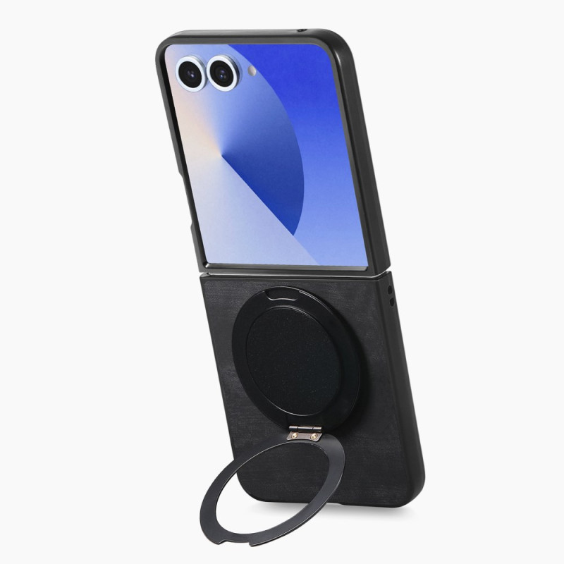 Samsung Galaxy Z Flip 7 Fodral med lädereffekt och 360° roterande stöd
