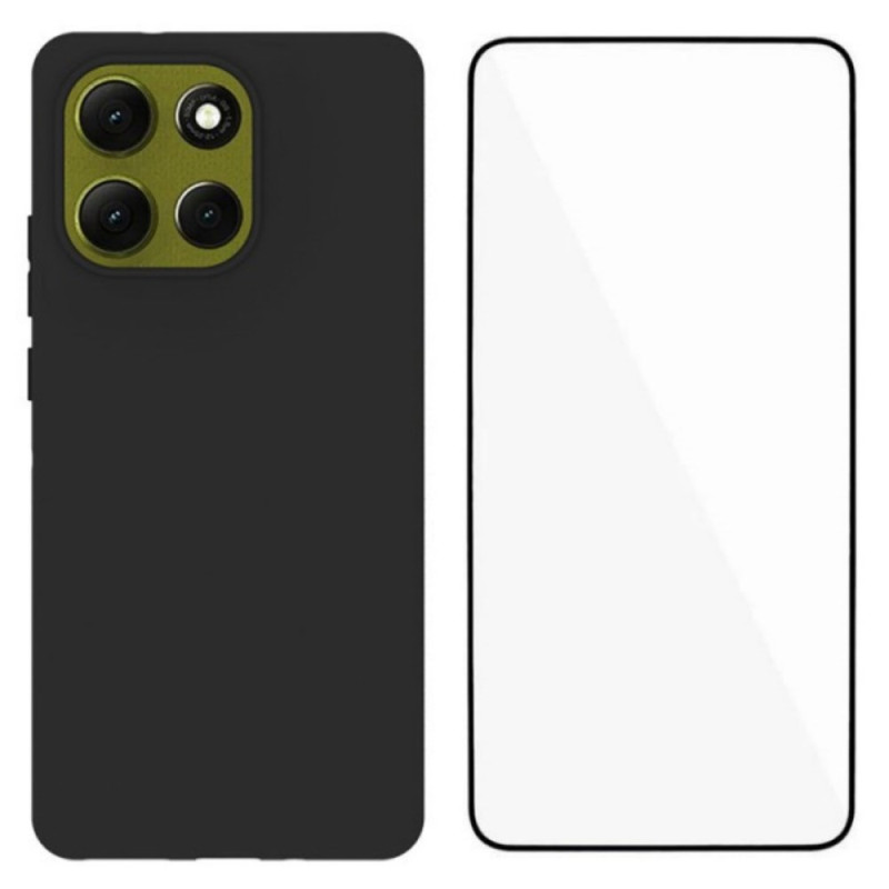 Moto G86 5G Silikonfodral med skärmskydd av härdat glas