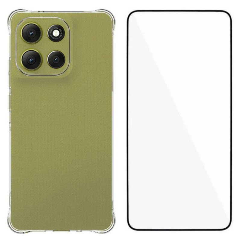 Moto G86 5G Förstärkt genomskinligt fodral med skärmskydd i härdat glas