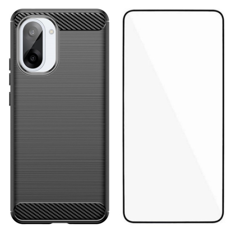 OnePlus Nord CE 5 Fodral i borstad kolfiber med skärmskydd