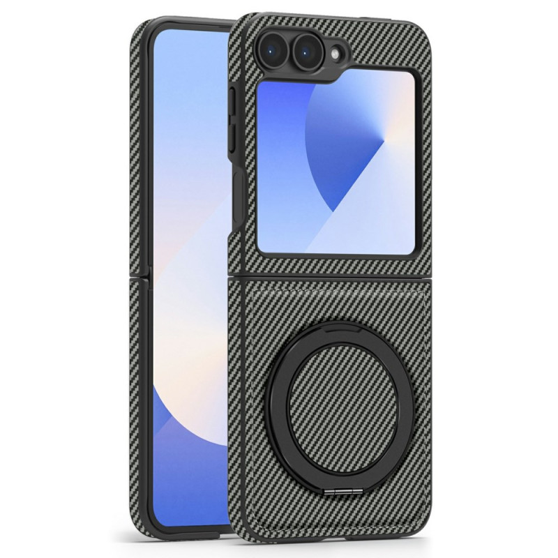 Samsung Galaxy Z Flip 7 FE / Z Flip 6 Magnetiskt kolfiberfodral med stativ