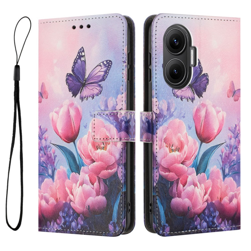 Cover Poco F7 Fleura Rosor och fjärilar
