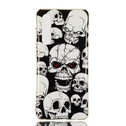 Huawei P30 Caution Fluorescent Skulls Case