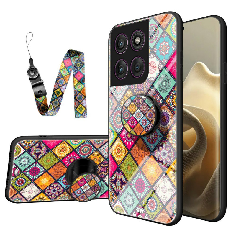 Skydd Motorola Edge 60 Pro Härdat glas Ring-Support Patchwork
