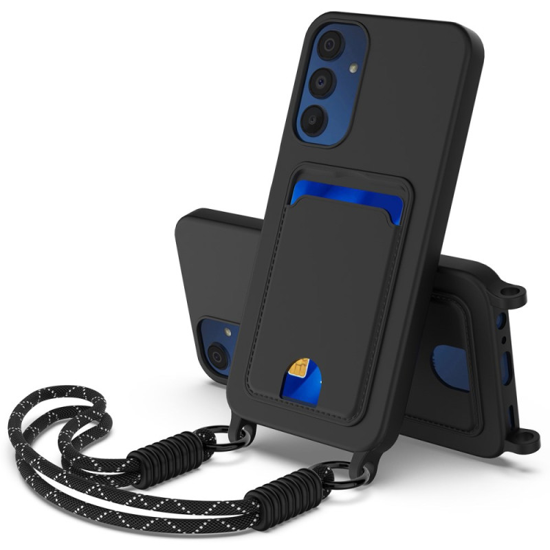 Samsung Galaxy A05s Liquid Silicone Fodral med dragsko och korthållare