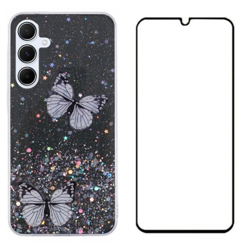 Samsung Galaxy A05s Butterfly Design Fodral med skärmskydd