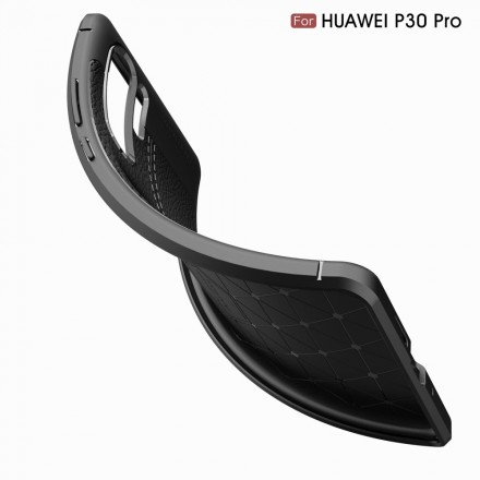 Huawei P30 Plus läderfodral Lychee Effekt Double Line