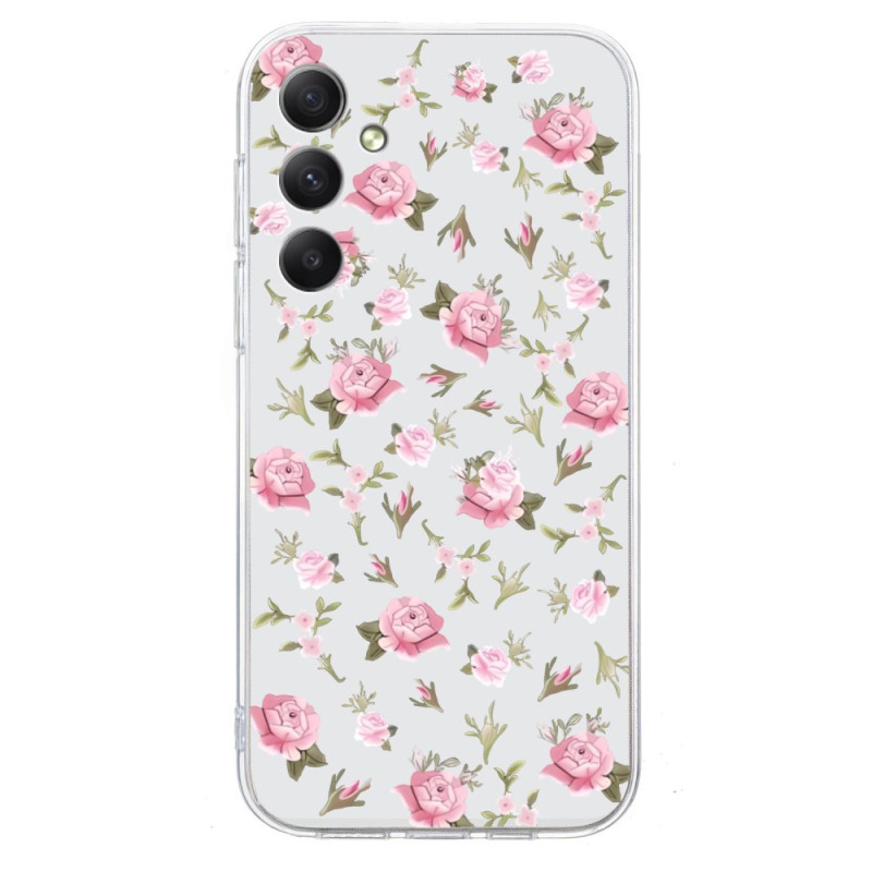 Galaxy A07 4G Fodral Rosa blommig design