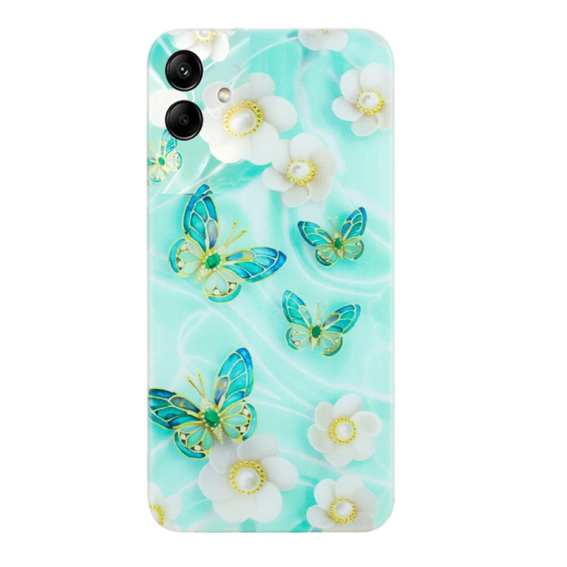 Samsung Galaxy A07 Fodral med fjärilar och blommor