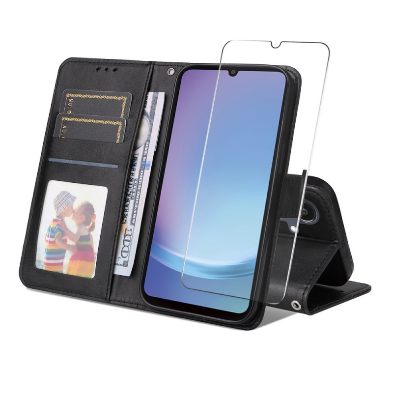 Samsung Galaxy A07 Fodral i konstläder med skärmskydd