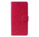 Samsung Galaxy J4 Plus fodral Fjärilar och asiatiska blommor